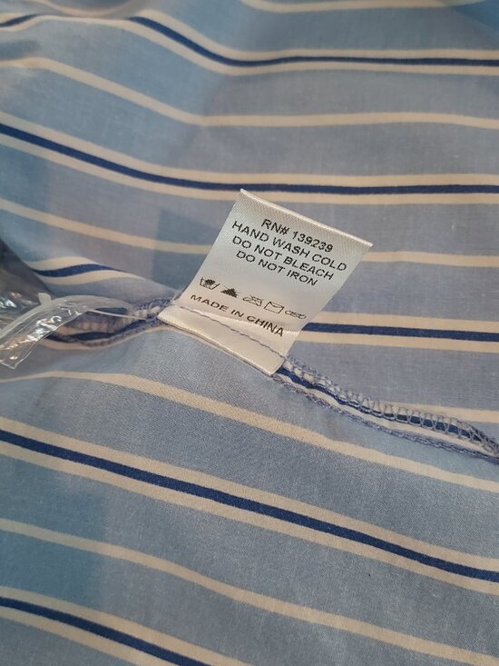 Tuckernuck Pomander Place Blue Stripe Tiered Cara Shirt Dress Size Medium - Picture 9 of 11